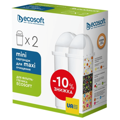 Комплект картриджів Ecosoft покращених для фільтра-глечика (2 шт) 02076-98 фото