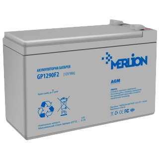 Свинцово-кислотная аккумуляторная батарея MERLION GP1290F2 AGM 12В 9 А&bull;ч 99-00023976 фото