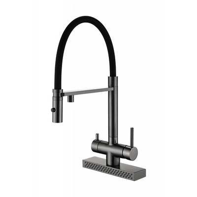 Трьохпозиційний змішувач Fabiano FKMC 3124 Black Steel (Cascad) 78054-22 фото