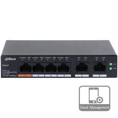 Dahua DH-CS4006-4ET-60 PoE Комутатор 4 порти керований 99-00016225 фото