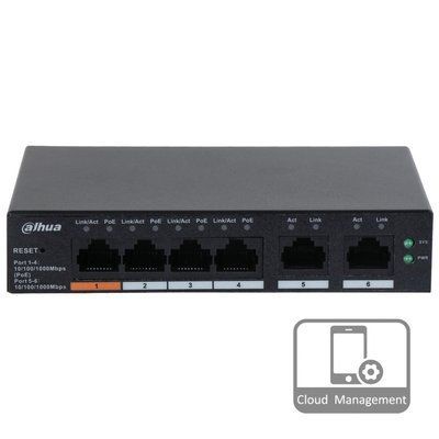 Dahua DH-CS4006-4GT-60 PoE Комутатор 4 порти керований 99-00016226 фото